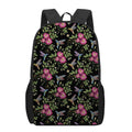 Wild Flowers And Hummingbird Print 17 Inch Backpack