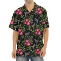 Wild Flowers And Hummingbird Print Aloha Shirt