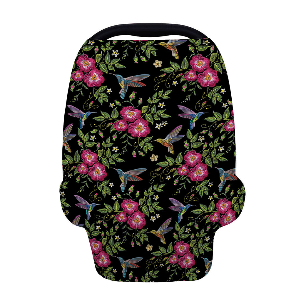 Wild Flowers And Hummingbird Print Baby Seat Cover