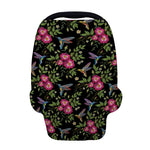 Wild Flowers And Hummingbird Print Baby Seat Cover
