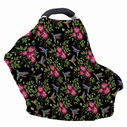 Wild Flowers And Hummingbird Print Baby Seat Cover