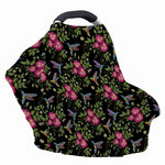Wild Flowers And Hummingbird Print Baby Seat Cover