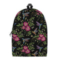 Wild Flowers And Hummingbird Print School Backpack