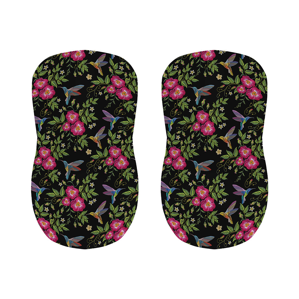 Wild Flowers And Hummingbird Print Bar Stool Covers