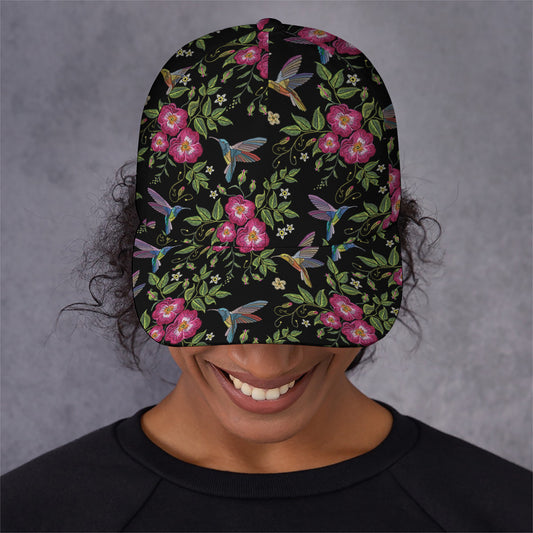 Wild Flowers And Hummingbird Print Baseball Cap