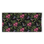 Wild Flowers And Hummingbird Print Beach Towel