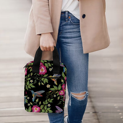 Wild Flowers And Hummingbird Print Bible Tote Bag