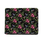 Wild Flowers And Hummingbird Print Bifold Wallet