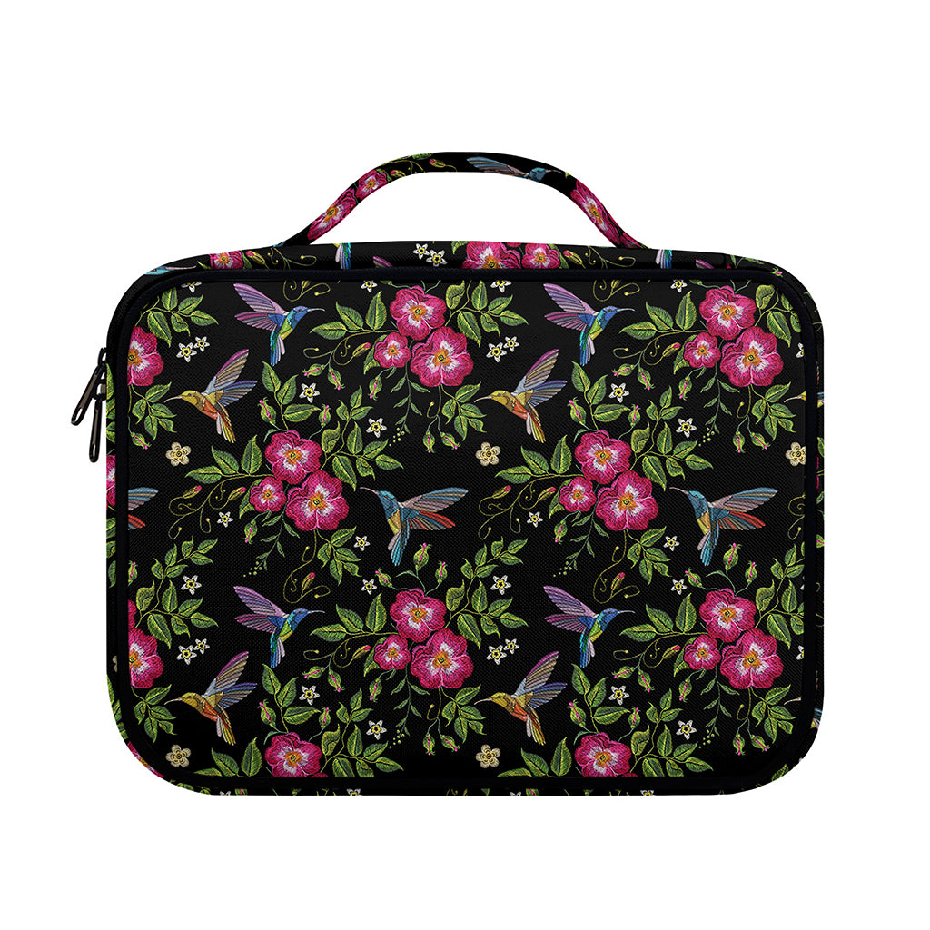 Wild Flowers And Hummingbird Print Briefcase Bible Bag