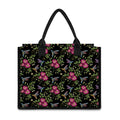 Wild Flowers And Hummingbird Print Canvas Tote Bag