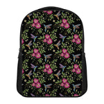 Wild Flowers And Hummingbird Print Casual Backpack