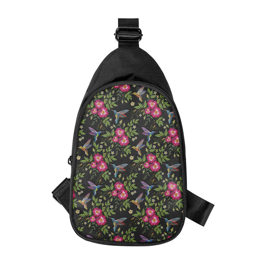 Wild Flowers And Hummingbird Print Chest Bag
