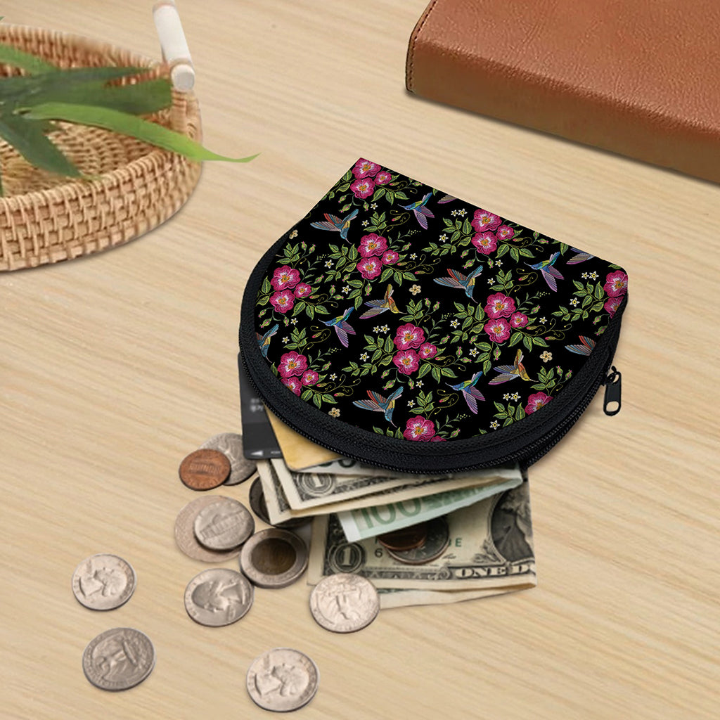 Wild Flowers And Hummingbird Print Coin Purse