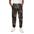 Wild Flowers And Hummingbird Print Cotton Sweatpants