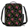 Wild Flowers And Hummingbird Print Crossbody Lunch Bag