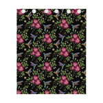 Wild Flowers And Hummingbird Print Curtain
