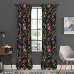 Wild Flowers And Hummingbird Print Curtain