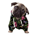 Wild Flowers And Hummingbird Print Dog Zip Up Hoodie