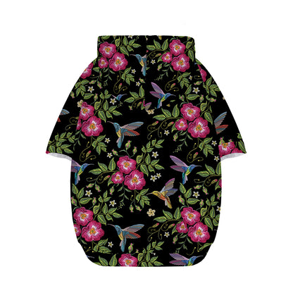 Wild Flowers And Hummingbird Print Dog Zip Up Hoodie