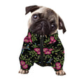 Wild Flowers And Hummingbird Print Dog Zip Up Jacket