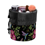 Wild Flowers And Hummingbird Print Drawstring Makeup Bag