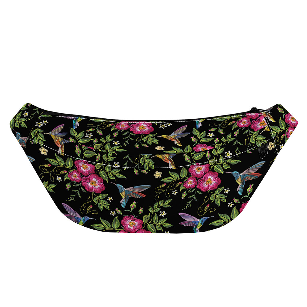 Wild Flowers And Hummingbird Print Fanny Pack