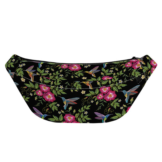 Wild Flowers And Hummingbird Print Fanny Pack