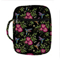Wild Flowers And Hummingbird Print Front Pocket Bible Bag