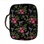 Wild Flowers And Hummingbird Print Front Pocket Bible Bag