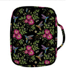 Wild Flowers And Hummingbird Print Front Pocket Bible Bag