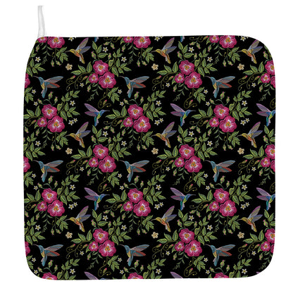 Wild Flowers And Hummingbird Print Hand Towel