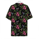 Wild Flowers And Hummingbird Print Hawaiian Shirt