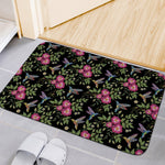 Wild Flowers And Hummingbird Print Indoor Door Mat