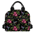 Wild Flowers And Hummingbird Print Insulated Lunch Bag