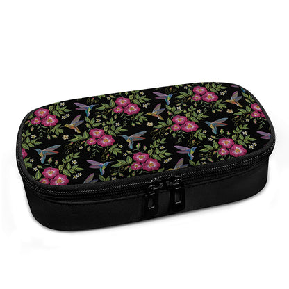 Wild Flowers And Hummingbird Print Insulin Cooler Travel Case