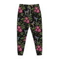 Wild Flowers And Hummingbird Print Jogger Pants