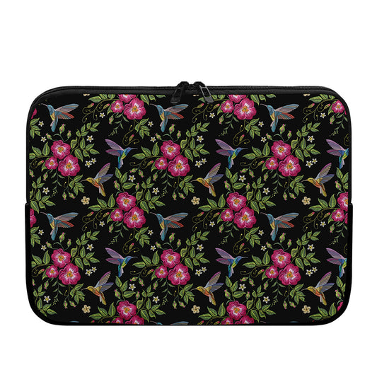 Wild Flowers And Hummingbird Print Laptop Sleeve