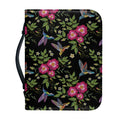 Wild Flowers And Hummingbird Print Leather Bible Cover