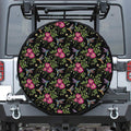Wild Flowers And Hummingbird Print Leather Spare Tire Cover