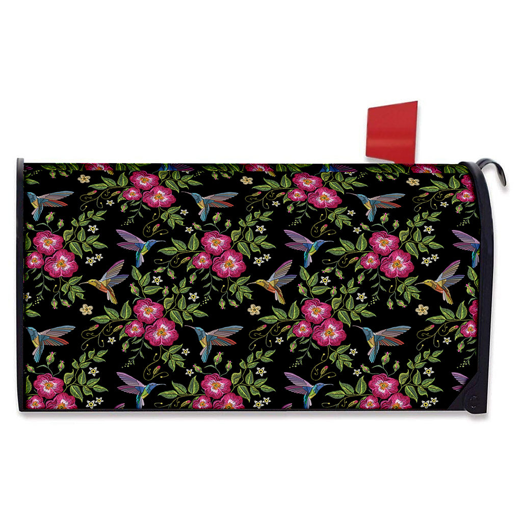 Wild Flowers And Hummingbird Print Mailbox Cover
