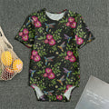 Wild Flowers And Hummingbird Print Men's Bodysuit