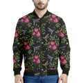 Wild Flowers And Hummingbird Print Men's Bomber Jacket