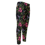 Wild Flowers And Hummingbird Print Men's Compression Pants