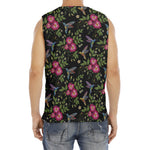 Wild Flowers And Hummingbird Print Men's Fitness Tank Top