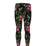 Wild Flowers And Hummingbird Print Men's leggings
