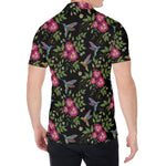 Wild Flowers And Hummingbird Print Men's Shirt
