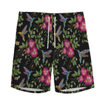 Wild Flowers And Hummingbird Print Men's Sports Shorts