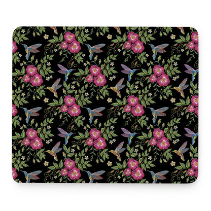 Wild Flowers And Hummingbird Print Mouse Pad