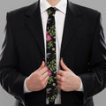 Wild Flowers And Hummingbird Print Necktie