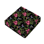 Wild Flowers And Hummingbird Print Outdoor Seat Cushion Cover